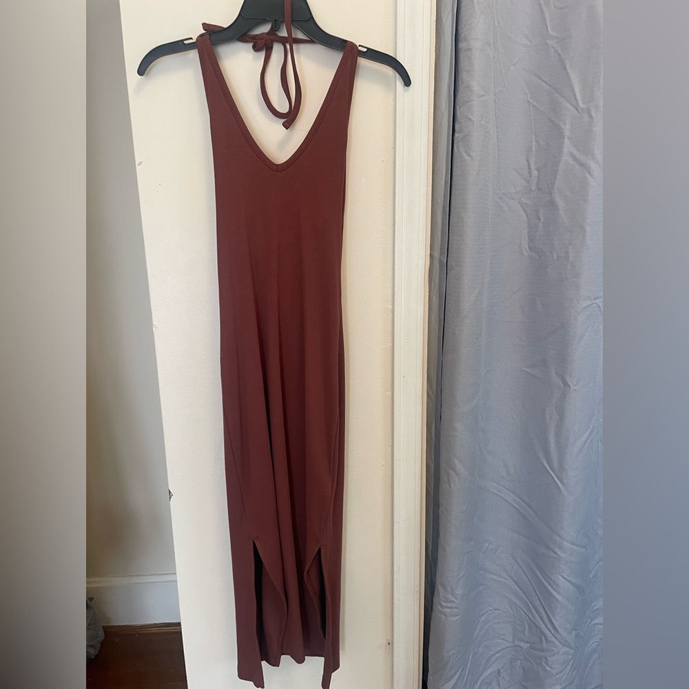 Brown tie dress